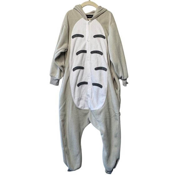 TOTORO Costume Onesie Kids 115 5-6 NewCosplay Cozy Pajamas Halloween Romper - Picture 1 of 9